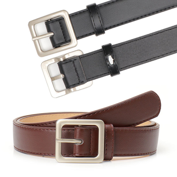 Centură de damă cu cataramă pătrată simplă și casual, stil coreean, stil Ins, rochie versatilă, decorativă, pentru blugi, pentru femei