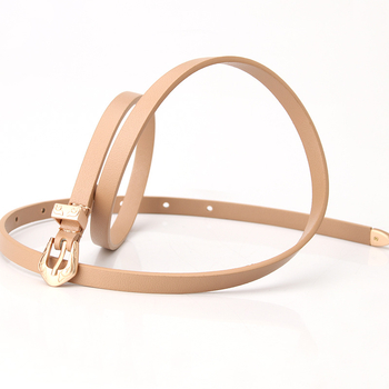 Madingas diržas Moteriškas plonas diržas su lydinio sagtimi. Universalus dekoratyvinis suknelės diržas iš trijų dalių dirbtinės odos. Korėjietiško stiliaus diržas.