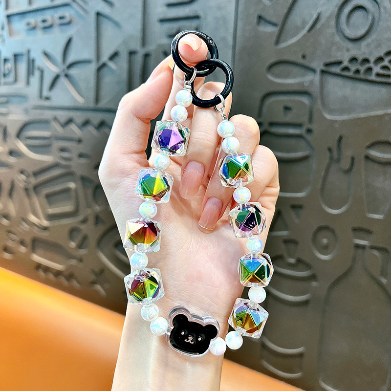 Изискан графити ръчно рисуван ключодържател с мъниста и котешки нокът, сладък, висяща верижка, чанта, декоративна висулка, доставка