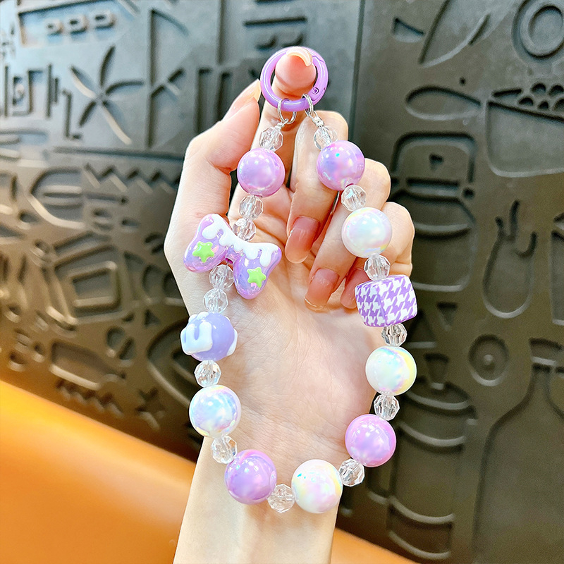 Изискан графити ръчно рисуван ключодържател с мъниста и котешки нокът, сладък, висяща верижка, чанта, декоративна висулка, доставка