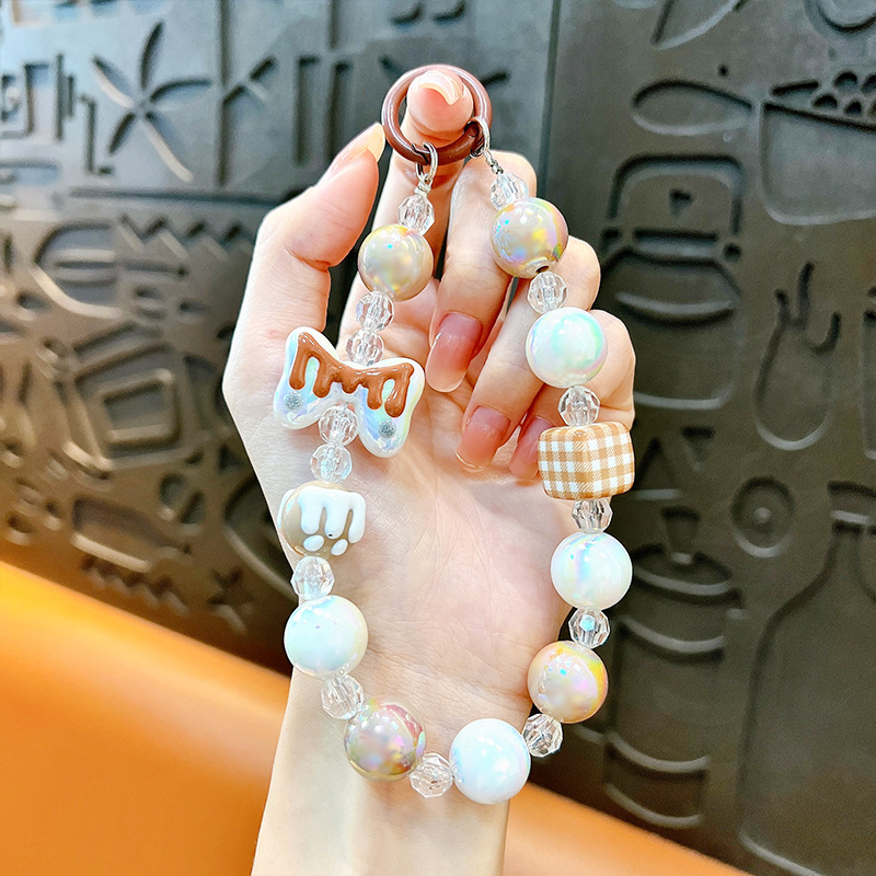 Изискан графити ръчно рисуван ключодържател с мъниста и котешки нокът, сладък, висяща верижка, чанта, декоративна висулка, доставка