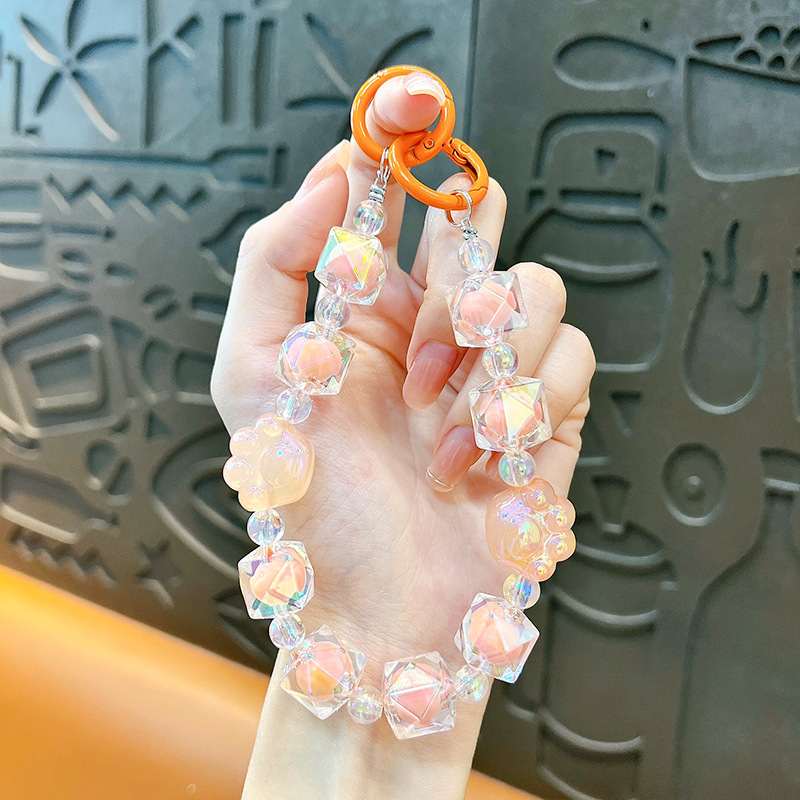 Изискан графити ръчно рисуван ключодържател с мъниста и котешки нокът, сладък, висяща верижка, чанта, декоративна висулка, доставка