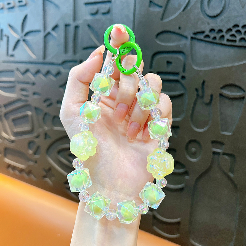 Изискан графити ръчно рисуван ключодържател с мъниста и котешки нокът, сладък, висяща верижка, чанта, декоративна висулка, доставка