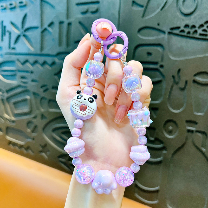 Изискан графити ръчно рисуван ключодържател с мъниста и котешки нокът, сладък, висяща верижка, чанта, декоративна висулка, доставка