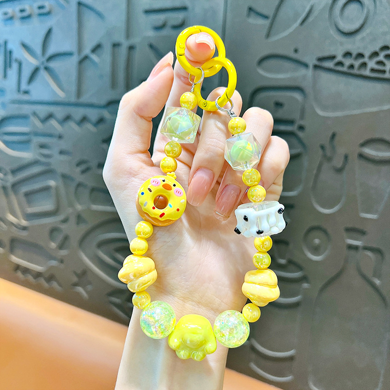 Изискан графити ръчно рисуван ключодържател с мъниста и котешки нокът, сладък, висяща верижка, чанта, декоративна висулка, доставка