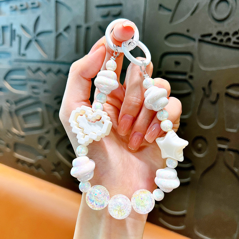 Изискан графити ръчно рисуван ключодържател с мъниста и котешки нокът, сладък, висяща верижка, чанта, декоративна висулка, доставка