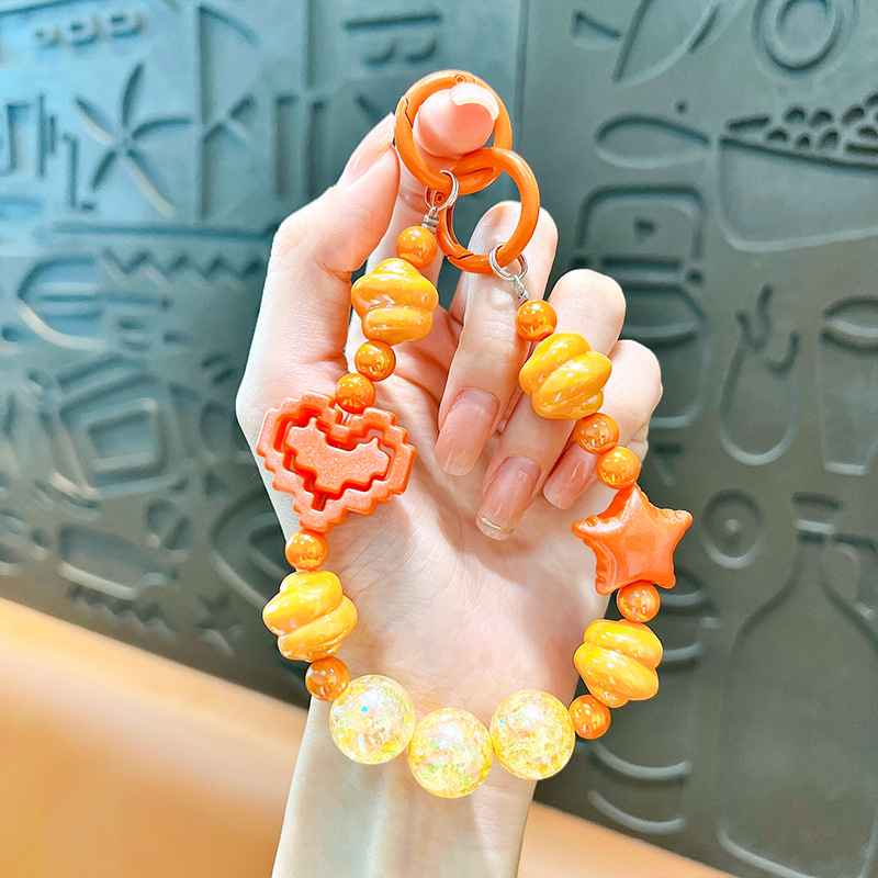 Изискан графити ръчно рисуван ключодържател с мъниста и котешки нокът, сладък, висяща верижка, чанта, декоративна висулка, доставка