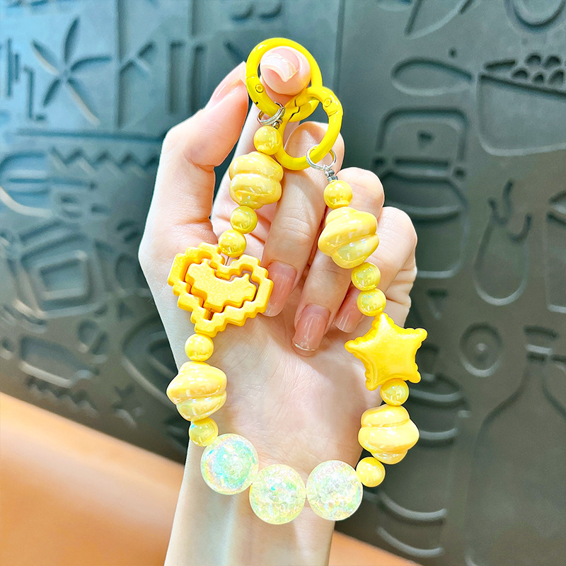 Изискан графити ръчно рисуван ключодържател с мъниста и котешки нокът, сладък, висяща верижка, чанта, декоративна висулка, доставка