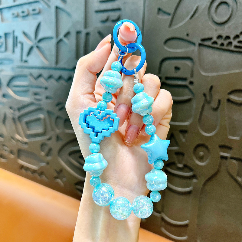 Изискан графити ръчно рисуван ключодържател с мъниста и котешки нокът, сладък, висяща верижка, чанта, декоративна висулка, доставка