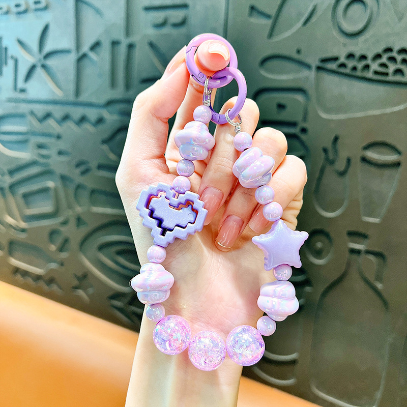 Изискан графити ръчно рисуван ключодържател с мъниста и котешки нокът, сладък, висяща верижка, чанта, декоративна висулка, доставка