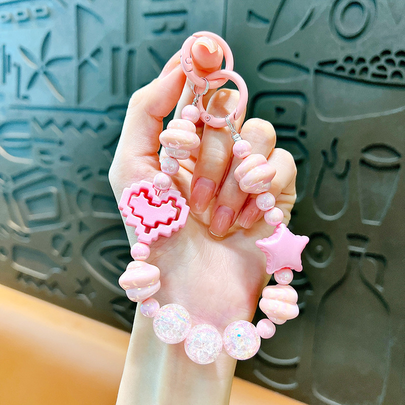 Изискан графити ръчно рисуван ключодържател с мъниста и котешки нокът, сладък, висяща верижка, чанта, декоративна висулка, доставка