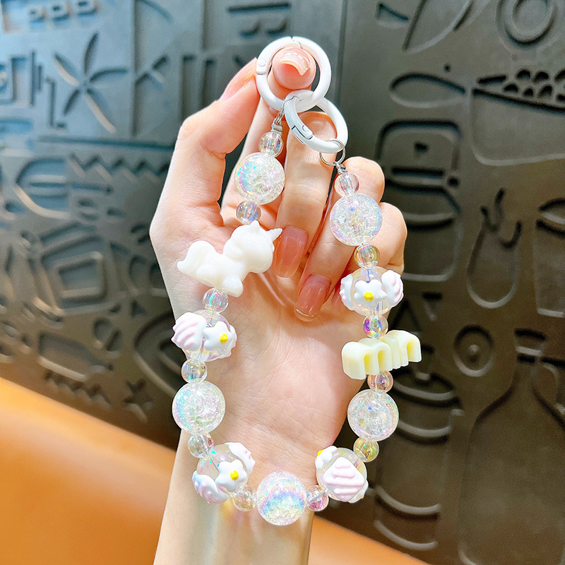 Изискан графити ръчно рисуван ключодържател с мъниста и котешки нокът, сладък, висяща верижка, чанта, декоративна висулка, доставка