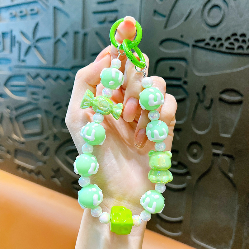 Изискан графити ръчно рисуван ключодържател с мъниста и котешки нокът, сладък, висяща верижка, чанта, декоративна висулка, доставка