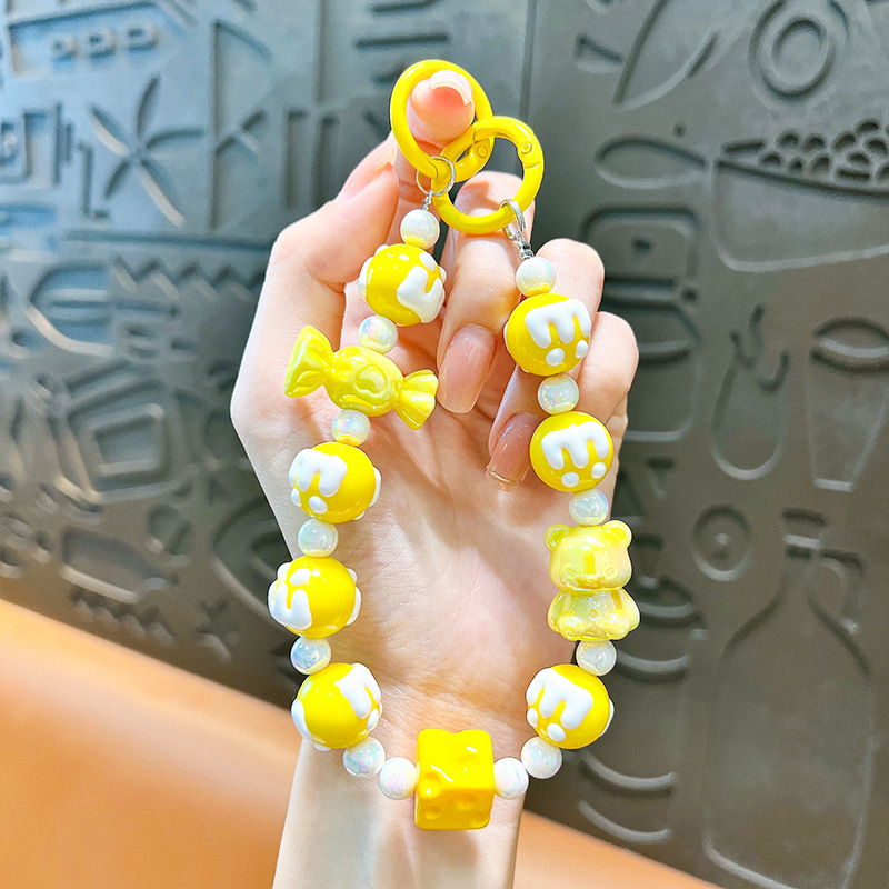 Изискан графити ръчно рисуван ключодържател с мъниста и котешки нокът, сладък, висяща верижка, чанта, декоративна висулка, доставка