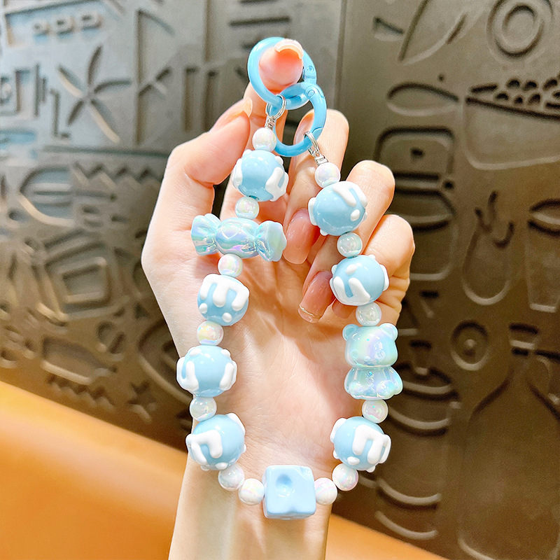 Изискан графити ръчно рисуван ключодържател с мъниста и котешки нокът, сладък, висяща верижка, чанта, декоративна висулка, доставка