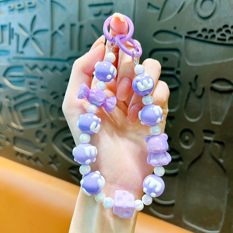 Изискан графити ръчно рисуван ключодържател с мъниста и котешки нокът, сладък, висяща верижка, чанта, декоративна висулка, доставка