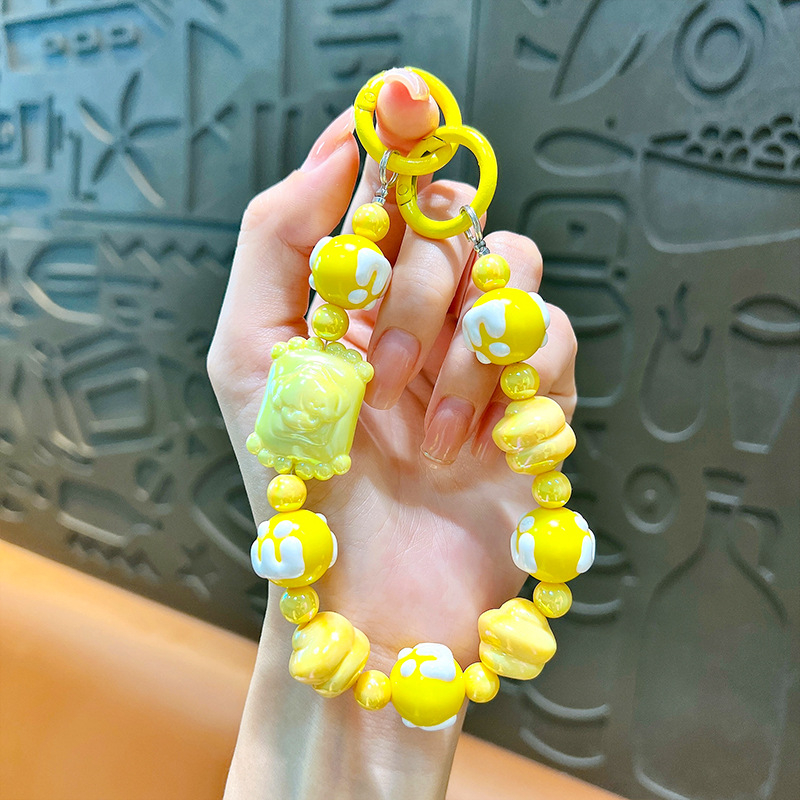 Изискан графити ръчно рисуван ключодържател с мъниста и котешки нокът, сладък, висяща верижка, чанта, декоративна висулка, доставка