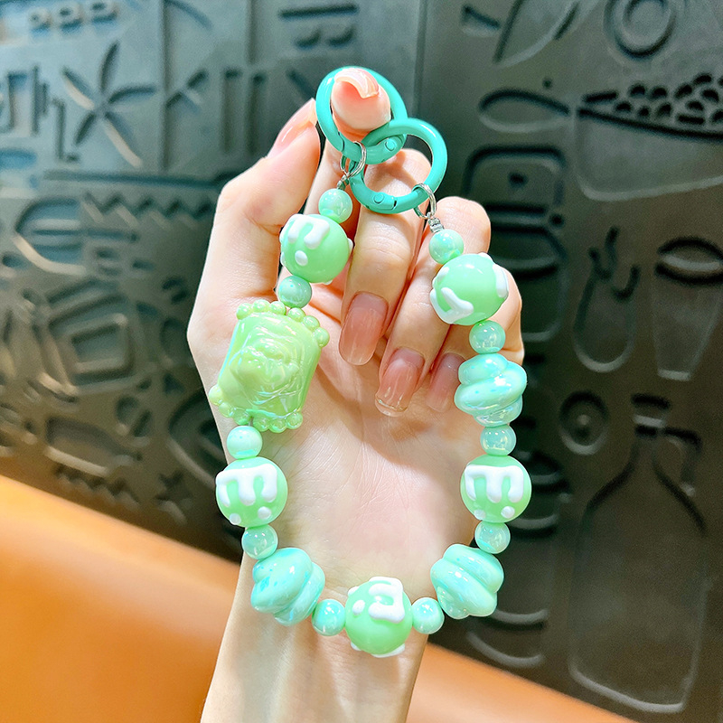 Изискан графити ръчно рисуван ключодържател с мъниста и котешки нокът, сладък, висяща верижка, чанта, декоративна висулка, доставка