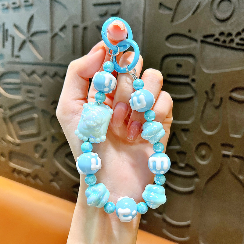 Изискан графити ръчно рисуван ключодържател с мъниста и котешки нокът, сладък, висяща верижка, чанта, декоративна висулка, доставка