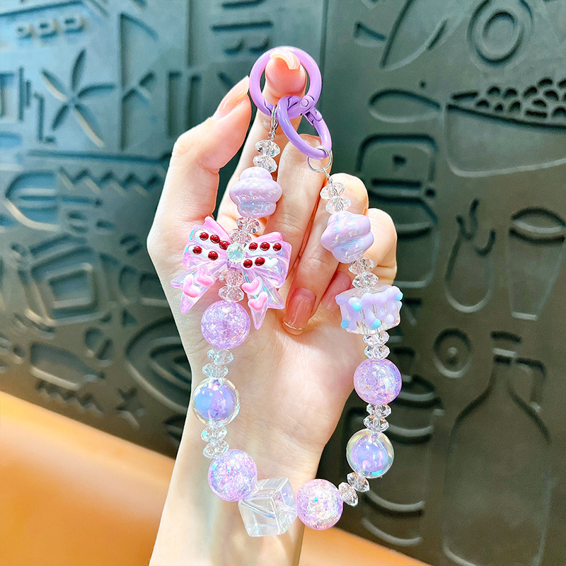 Изискан графити ръчно рисуван ключодържател с мъниста и котешки нокът, сладък, висяща верижка, чанта, декоративна висулка, доставка