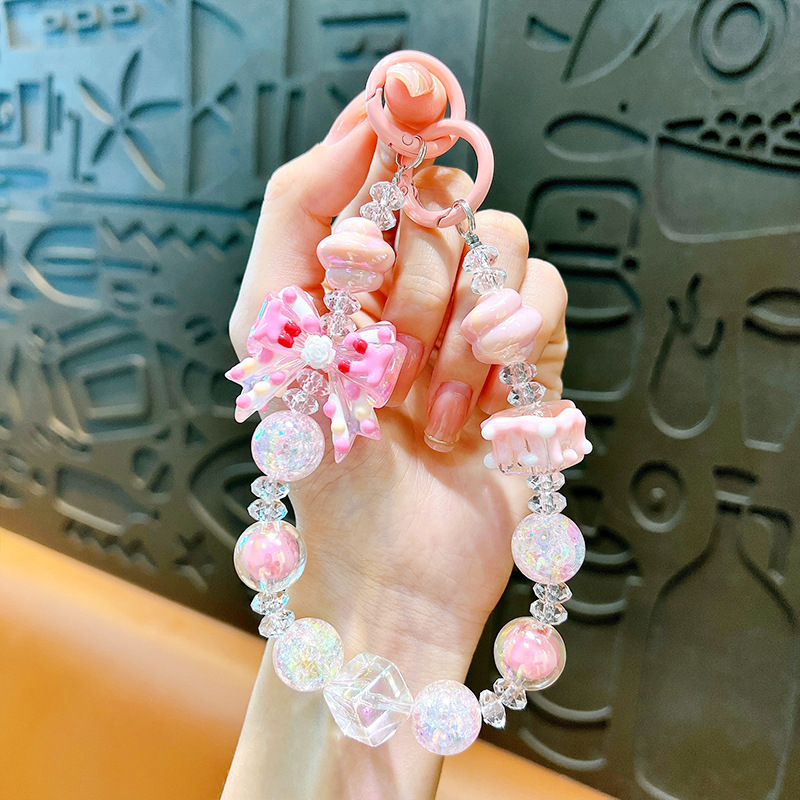 Изискан графити ръчно рисуван ключодържател с мъниста и котешки нокът, сладък, висяща верижка, чанта, декоративна висулка, доставка