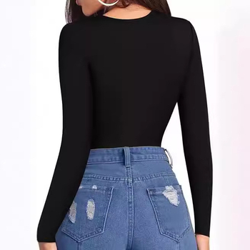 Ευρωπαϊκό και αμερικανικό στυλ στενής εφαρμογής ολόσωμη φόρμα για γυναίκες, γυναικείο τριγωνικό κορμάκι με μακριά μανίκια από μετάξι γάλακτος, σέξι καυτό κορίτσι