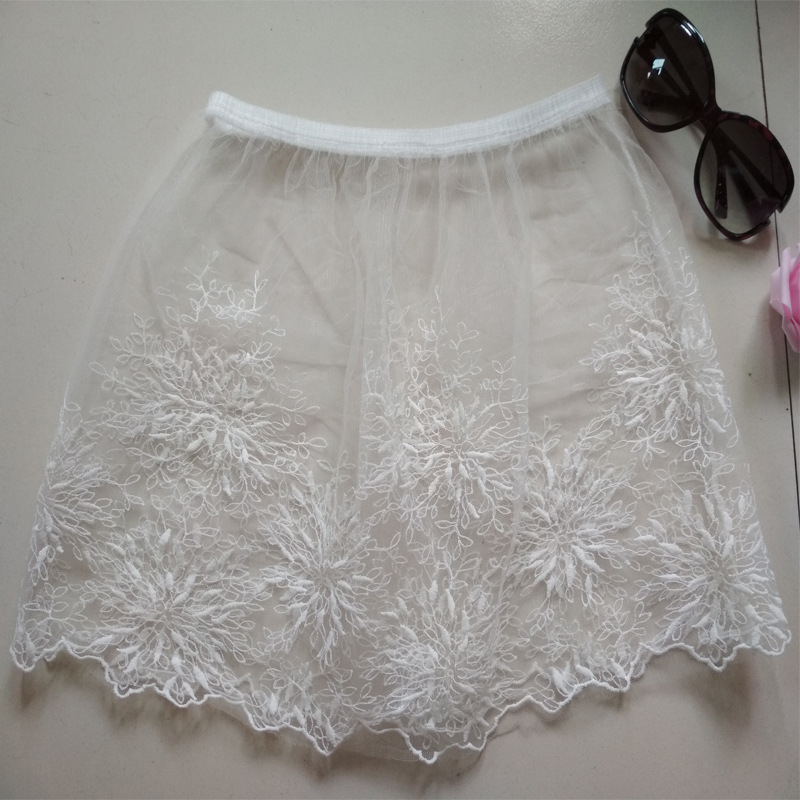 Fustă de dantelă simplă cu broderie pentru femei, furnizată direct din fabrică, fustă la modă cu colanți, pulover, pulover, perdea de pârțit