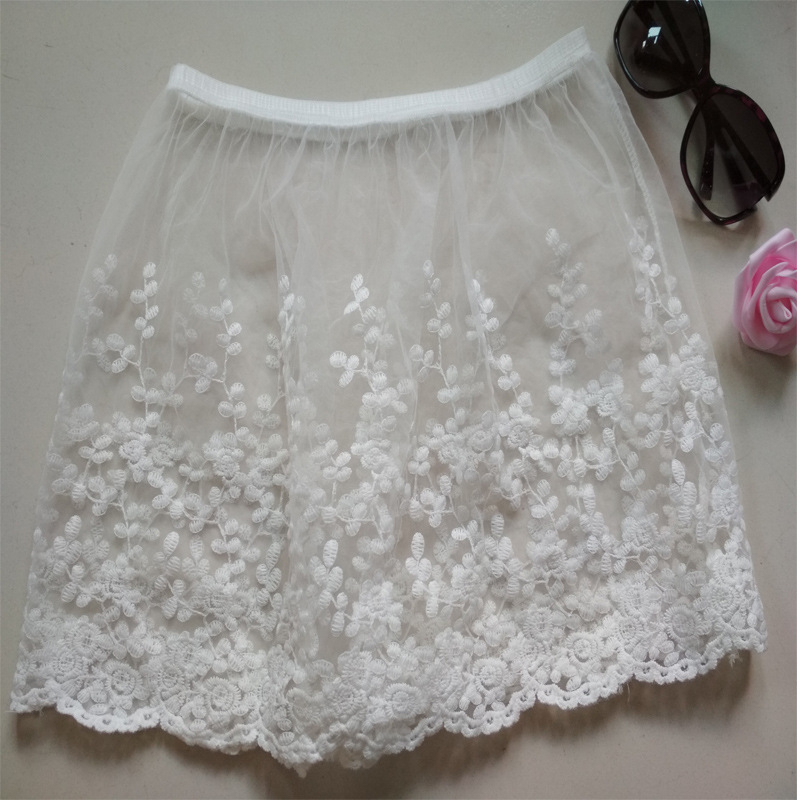 Fustă de dantelă simplă cu broderie pentru femei, furnizată direct din fabrică, fustă la modă cu colanți, pulover, pulover, perdea de pârțit