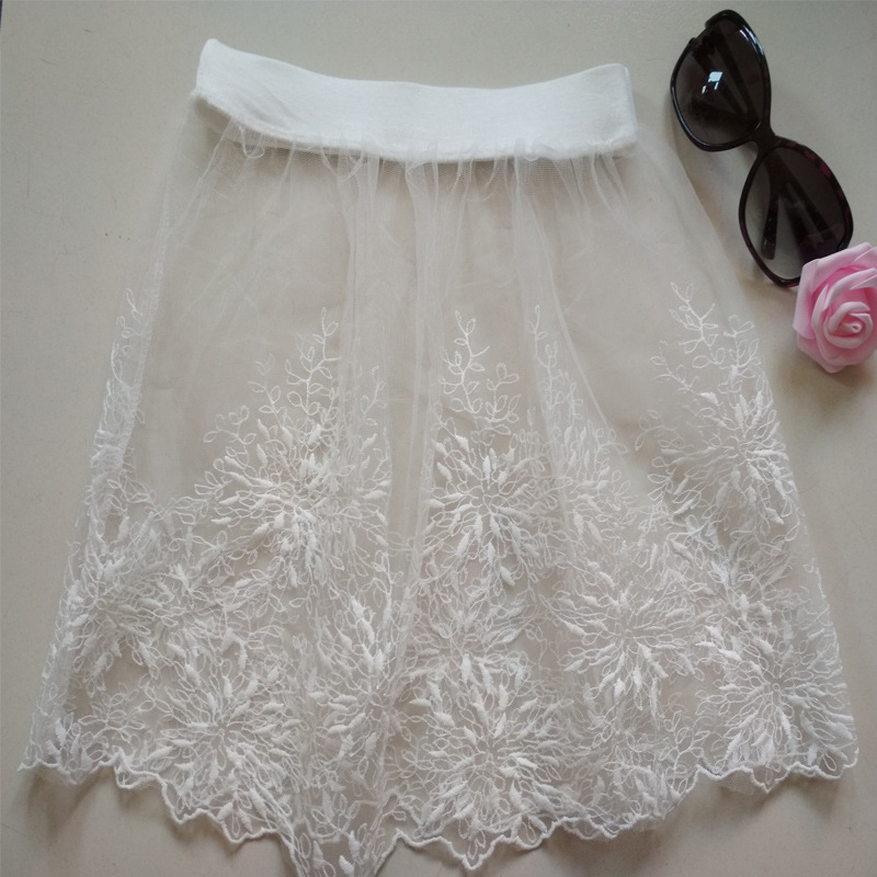 Fustă de dantelă simplă cu broderie pentru femei, furnizată direct din fabrică, fustă la modă cu colanți, pulover, pulover, perdea de pârțit