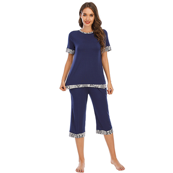 Amazon Διασυνοριακή Ευρώπη και Ηνωμένες Πολιτείες 2025 Άνοιξη και Καλοκαίρι Νέα Γυναικεία Ρούχα Σπιτιού σε Χωρητικότητα Modal Πιτζάμες Γυναικείο Κοστούμι με Κοντά Μανίκια