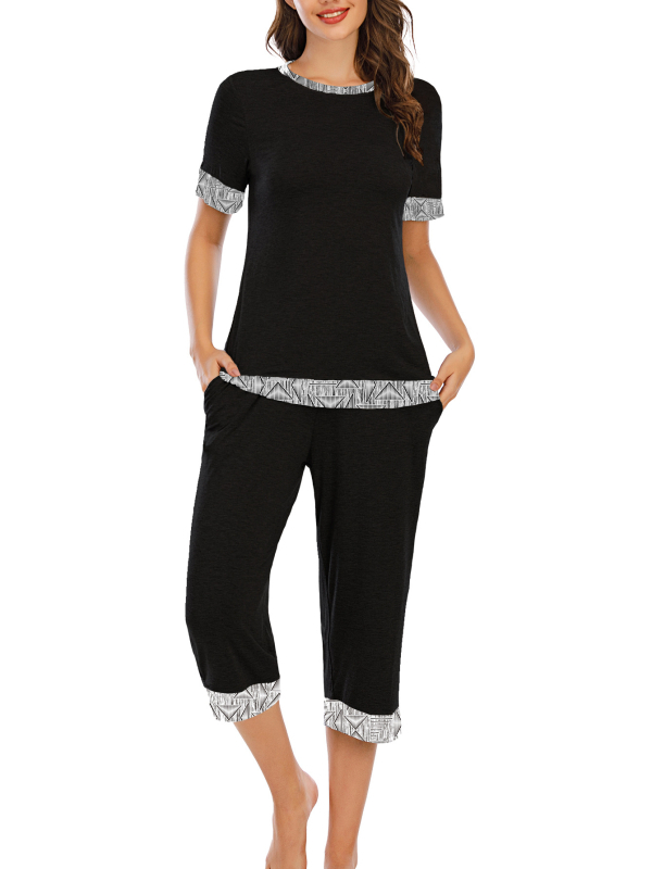 Amazon Prekogranična Europa i Sjedinjene Države 2025 Proljeće i ljeto Nova ženska široka modalna kućna odjeća Pidžama Žensko odijelo kratkih rukava