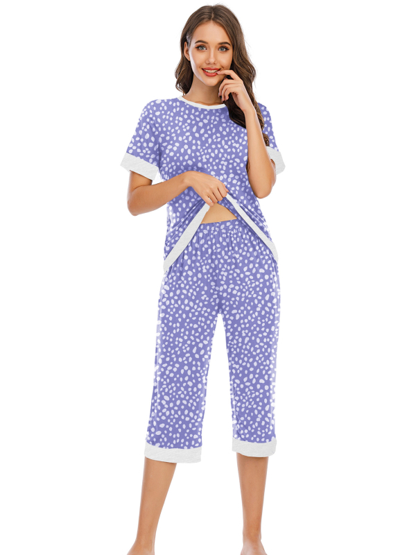 Amazon Prekogranična Europa i Sjedinjene Države 2025 Proljeće i ljeto Nova ženska široka modalna kućna odjeća Pidžama Žensko odijelo kratkih rukava