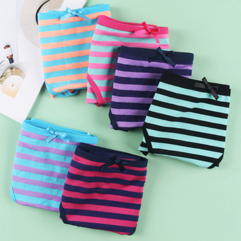 Euroopa ja Ameerika naiste triibulised puuvillased aluspüksid, madala vöökohaga naiste aluspüksid, piiriülene tarnimine laos, hulgimüük