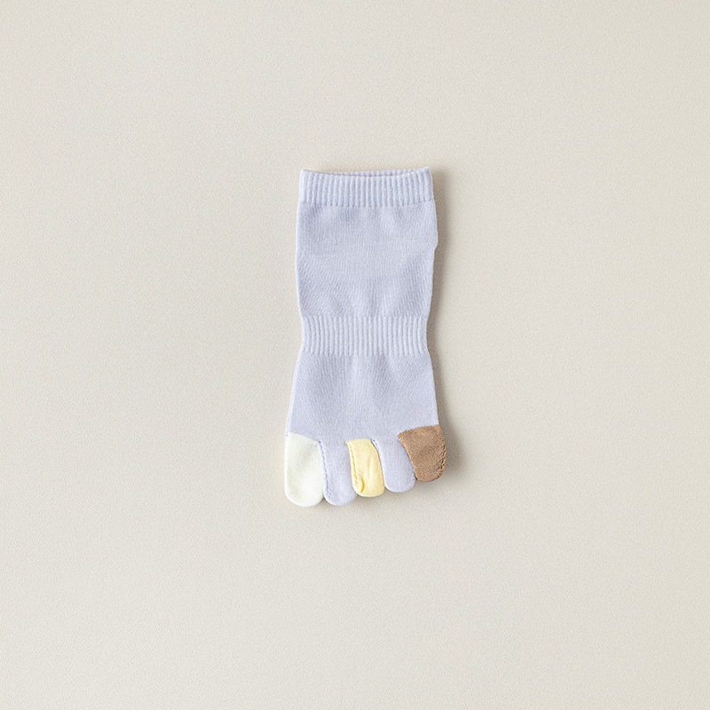 Penkių pirštų kojinės vaikams, kvėpuojančios, derančios spalvos, mielos, madingos, trumpos kojinės, medvilninės kojinės, kreminės, žemakulnės, Zhuji didmeninė prekyba