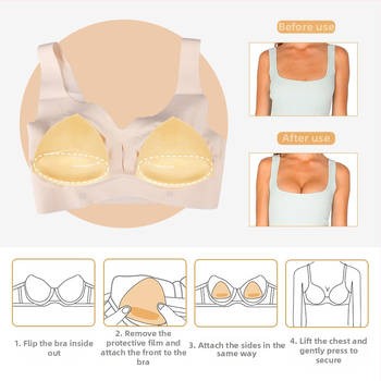 Kolmnurkse sisestusega silikoonist rinnakleebised naistele, paksendatud käsnapadi, ujumistrikoo, bikiinid, aluspesu, surutav isekleepuv rinnapadi