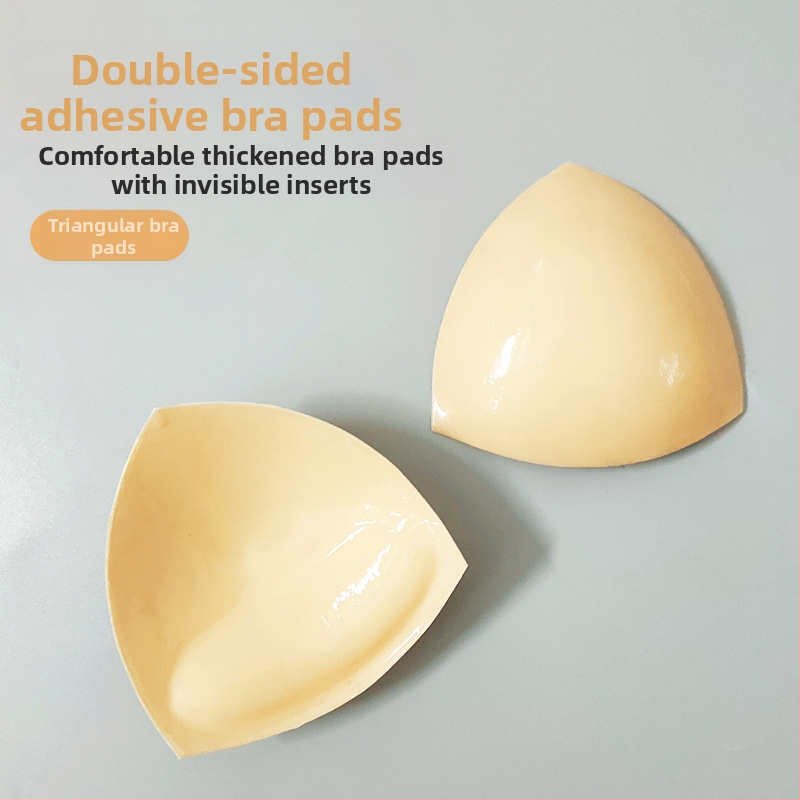 Trīsstūrveida ieliktnis, silikona krūšu uzlīmes, sieviešu sabiezēts sūkļa spilventiņš, peldkostīms, bikini, apakšveļas ieliktnis, push up pašlīmējošs krūšu spilventiņš