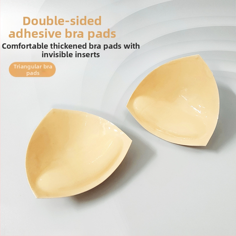 Trīsstūrveida ieliktnis, silikona krūšu uzlīmes, sieviešu sabiezēts sūkļa spilventiņš, peldkostīms, bikini, apakšveļas ieliktnis, push up pašlīmējošs krūšu spilventiņš