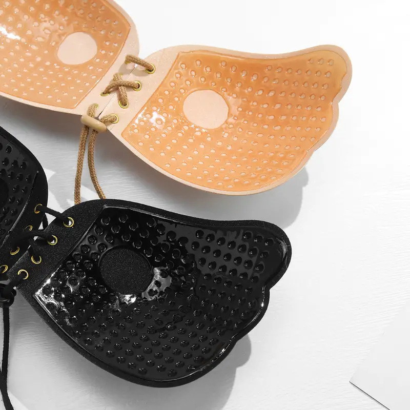 Laos hulgimüügis nähtamatud rinnakleebised Lala jumalanna silikoonist pulmakleit tõstepesu rinnakleebised pingutusnööriga kogutud tiibadega rinnahoidja