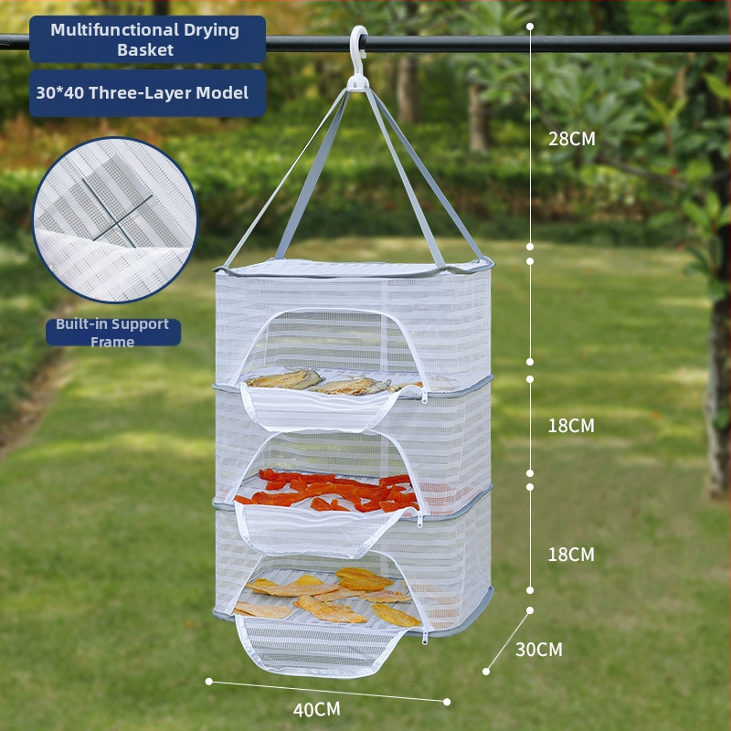 Džiovintos žuvies apsaugos nuo musių tinklas, sausų prekių tinklas, namų balkonų džiovinimo krepšelis, maisto artefaktų džiovinimo krepšelio stovas