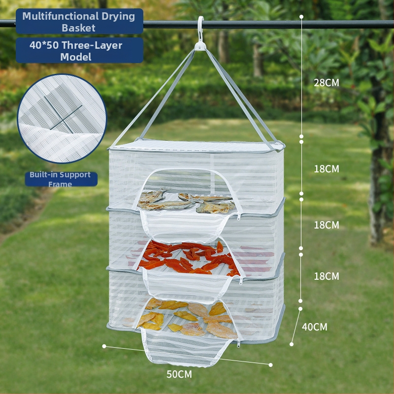 Džiovintos žuvies apsaugos nuo musių tinklas, sausų prekių tinklas, namų balkonų džiovinimo krepšelis, maisto artefaktų džiovinimo krepšelio stovas