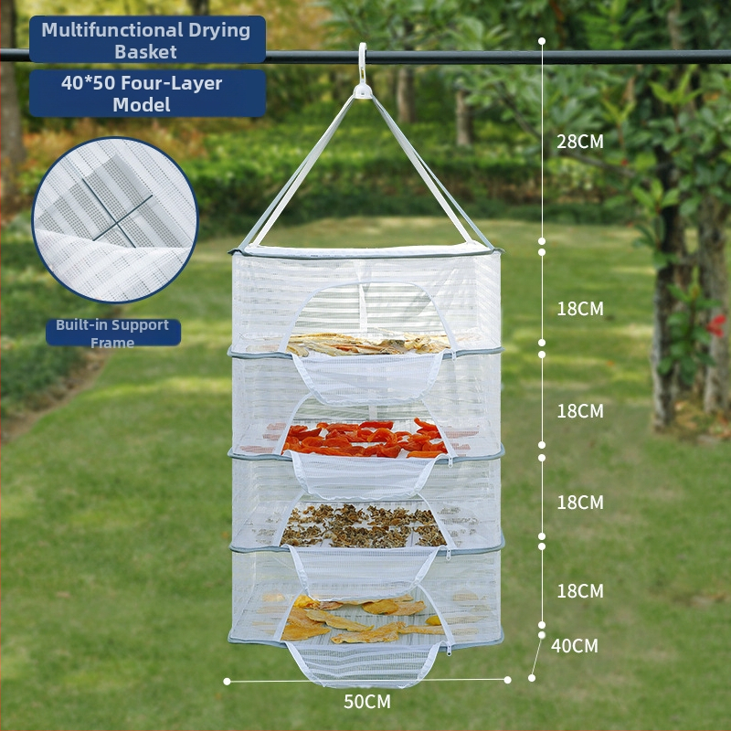 Džiovintos žuvies apsaugos nuo musių tinklas, sausų prekių tinklas, namų balkonų džiovinimo krepšelis, maisto artefaktų džiovinimo krepšelio stovas