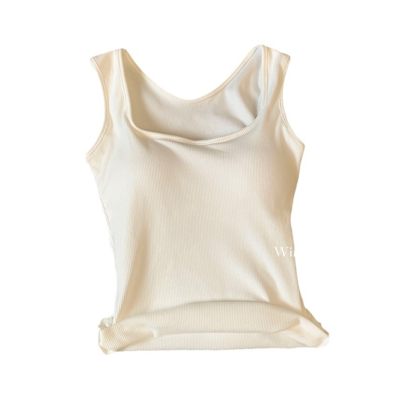 Uus naiste Camisole rinnapadjaga U-krae laia õlaga sisemine rõivas pealisriie kitsas, kitsa lõikega varrukateta pluus