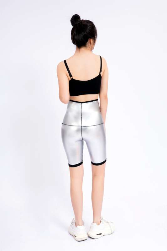 Дамски топ с къс ръкав, с прилепнал крой, за отслабване, спортна тениска, за фитнес, бягане, потни дрехи, потни панталони