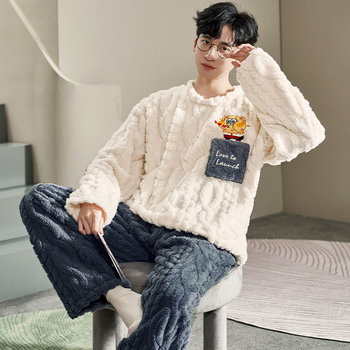 Νεανικό ζακάρ βελούδινο αγόρι ζεστό μια γενιά χονδρικής casual καρτούν τυπωμένο κοστούμι με μακριά μανίκια