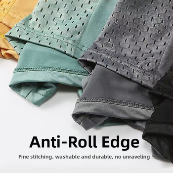 Μποξεράκια Ice Silk χωρίς ραφές για αγόρια, καλοκαιρινά, αναπνεύσιμα, δροσερά, ανδρικά εσώρουχα με τρύπες