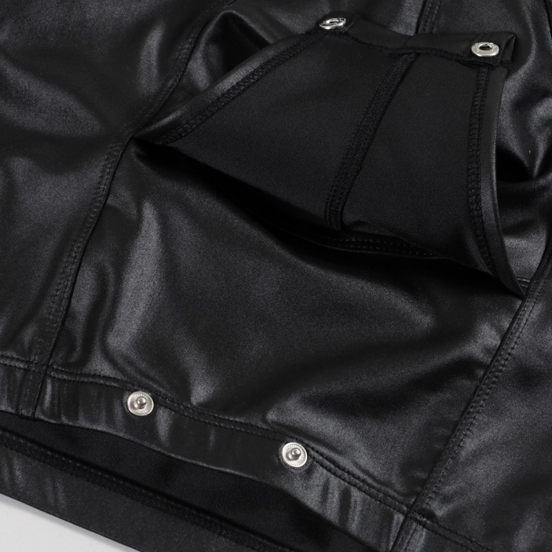 Vyriškos seksualios lakuotos odos bokseriai su kaspinu, dekoratyviniu U formos išgaubtu dizainu, ryškios dirbtinės odos kelnaitės, skirtos užsienio prekybai pasienyje.