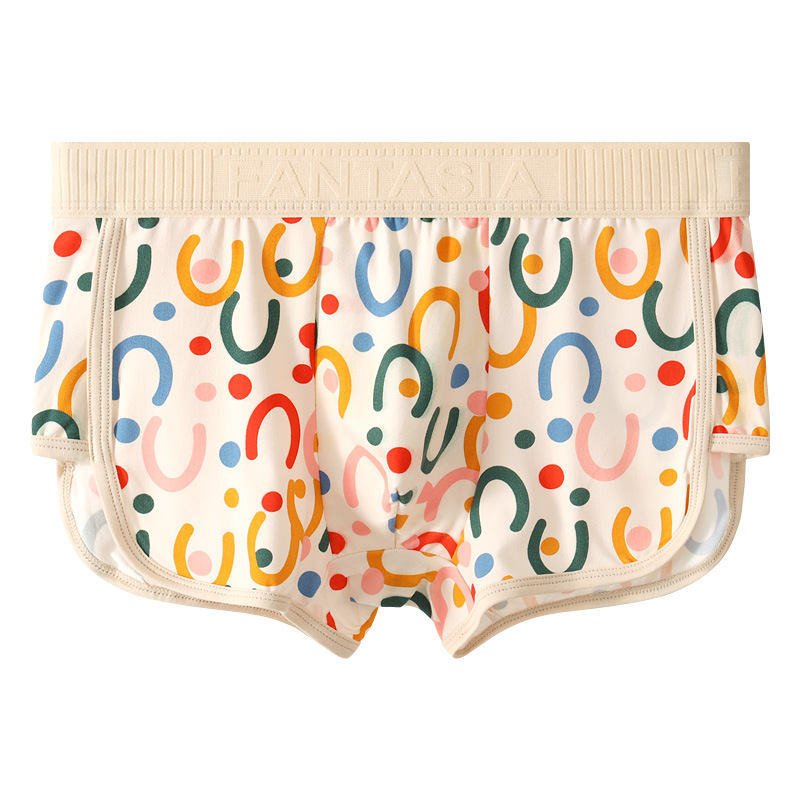 Lenjerie intimă pentru bărbați, cu imprimeu colorat, stil drăguț pentru tineri, talie medie, boxeri confortabili, prietenoși cu pielea, Zhongshan, en-gros