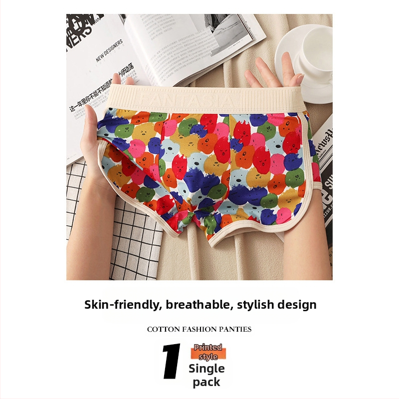 Lenjerie intimă pentru bărbați, cu imprimeu colorat, stil drăguț pentru tineri, talie medie, boxeri confortabili, prietenoși cu pielea, Zhongshan, en-gros