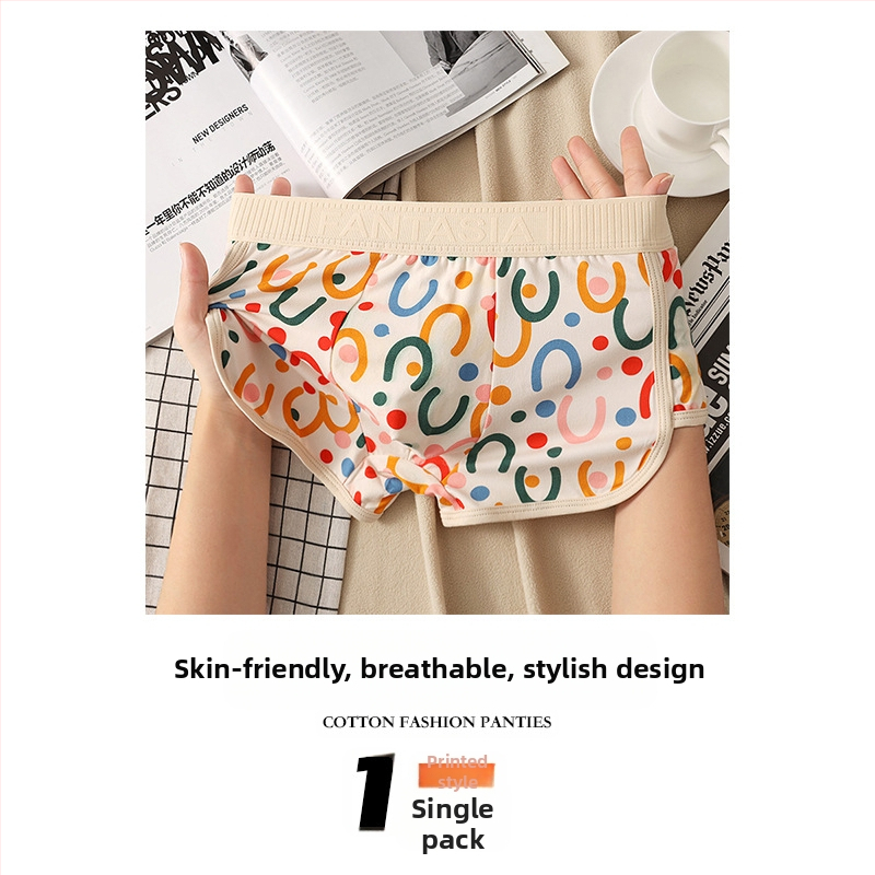 Lenjerie intimă pentru bărbați, cu imprimeu colorat, stil drăguț pentru tineri, talie medie, boxeri confortabili, prietenoși cu pielea, Zhongshan, en-gros