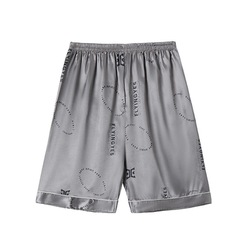 Παντελόνι πιτζάμας για άνδρες, καλοκαιρινό, λεπτό παντελόνι οικιακής χρήσης, χαλαρό παντελόνι σπιτιού και εξωτερικής χρήσης, μεταξωτό παντελόνι Ice Silk για άνδρες, άνοιξη και καλοκαίρι, πέντε σημείων